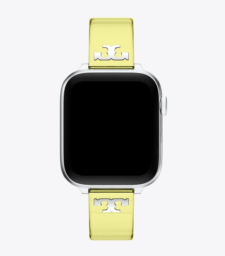 Tory Burch diseñador relojes inteligentes Correa Jelly con una sola T para Apple Watch® en LIGHT YELLOW vista superior