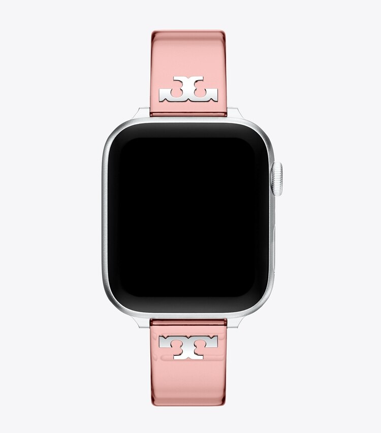 Tory Burch diseñador relojes inteligentes Correa Jelly con una sola T para Apple Watch® en LIGHT PINK vista superior