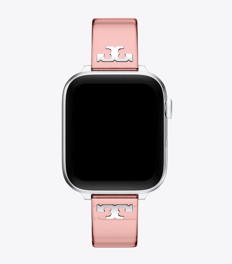 Tory Burch diseñador relojes inteligentes Correa Jelly con una sola T para Apple Watch® en LIGHT PINK vista superior