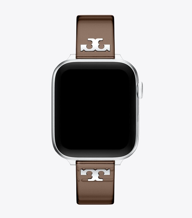 Tory Burch diseñador relojes inteligentes Correa Jelly con una sola T para Apple Watch® en LIGHT BROWN vista superior