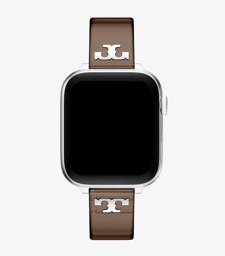 Tory Burch diseñador relojes inteligentes Correa Jelly con una sola T para Apple Watch® en LIGHT BROWN vista superior