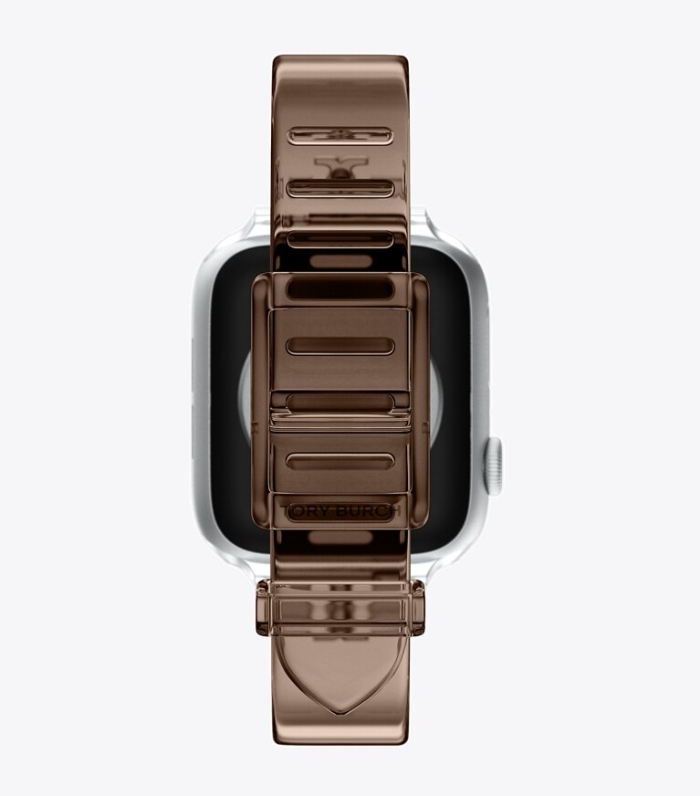 Tory Burch diseñador relojes inteligentes Correa Jelly con una sola T para Apple Watch® en LIGHT BROWN reversible plegable