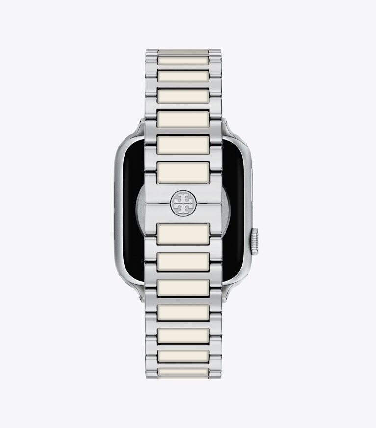 Tory Burch diseñador relojes inteligentes Correa Kira para Apple Watch® en SILVER/IVORY volver