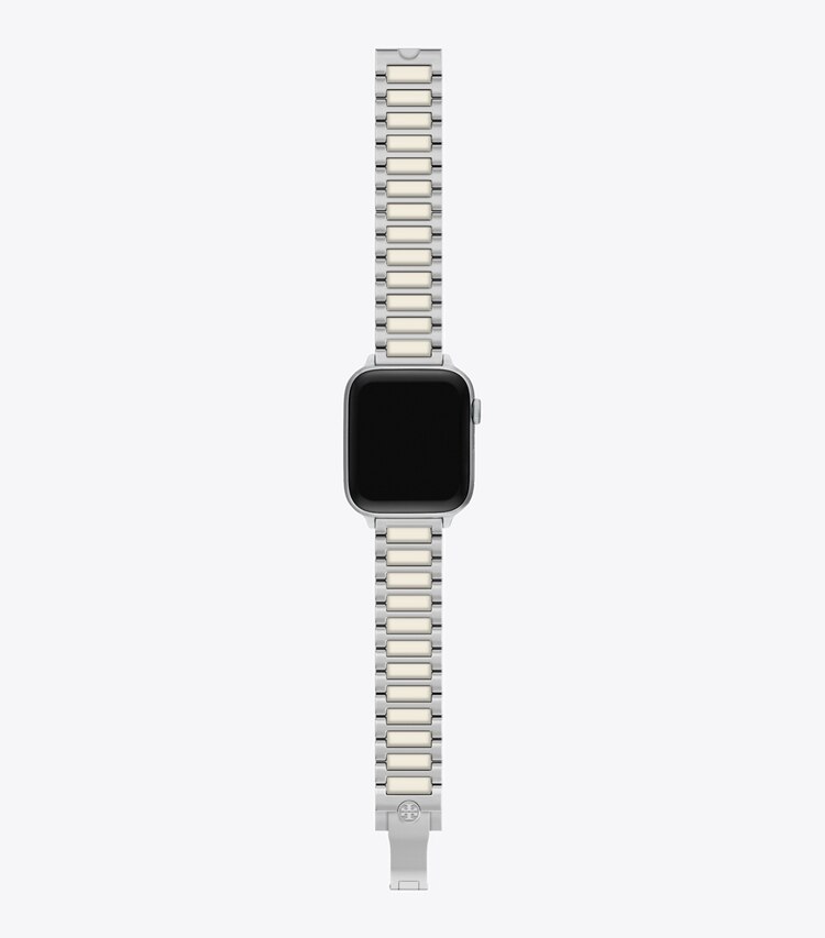 Tory Burch diseñador relojes inteligentes Correa Kira para Apple Watch® en SILVER/IVORY frente