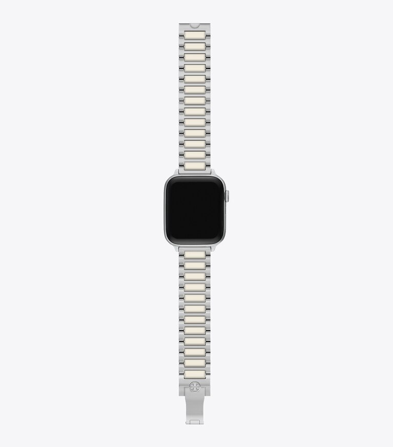 Tory Burch diseñador relojes inteligentes Correa Kira para Apple Watch® en SILVER/IVORY frente