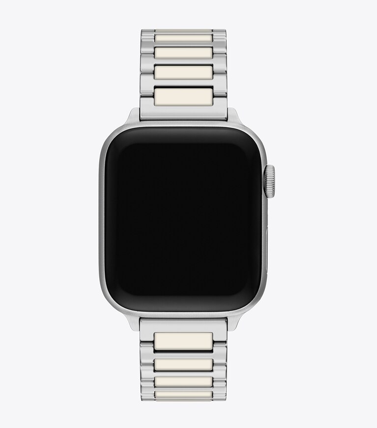 Tory Burch diseñador relojes inteligentes Correa Kira para Apple Watch® en SILVER/IVORY vista superior