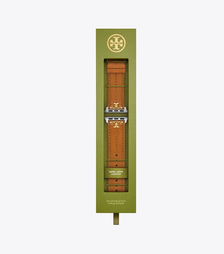 Tory Burch diseñador relojes inteligentes Correa Kira para Apple Watch® en LUGGAGE caja de relojes