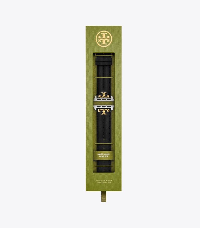 Tory Burch diseñador relojes inteligentes Correa Kira para Apple Watch® en BLACK caja de relojes