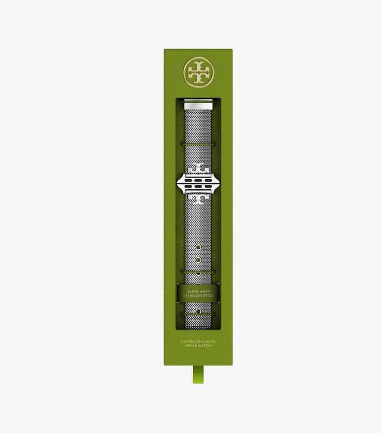 Tory Burch diseñador relojes inteligentes Correa Kira para Apple Watch® en SILVER caja de relojes