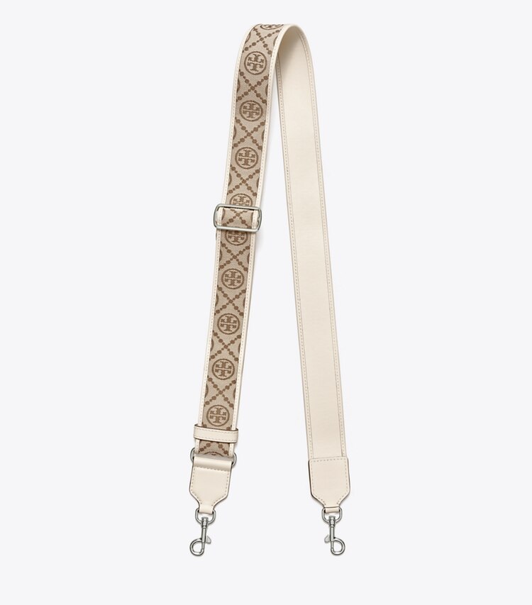 Tory Burch diseñador carteras Correa Miller con monograma en T en Hazelnut frontal
