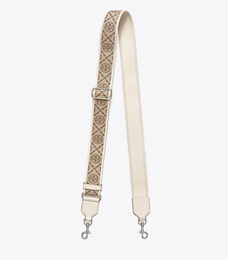 Tory Burch diseñador carteras Correa Miller con monograma en T en Hazelnut frontal