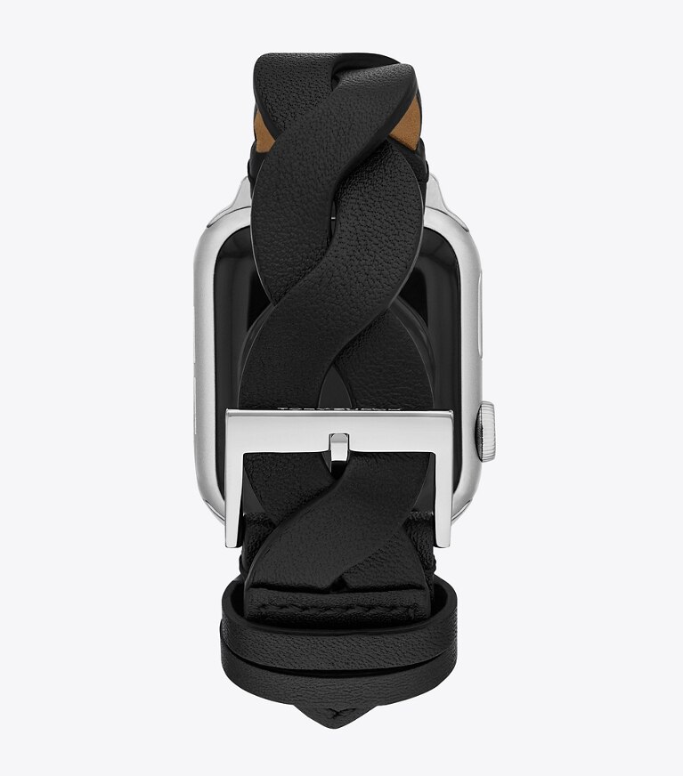 Tory Burch diseñador relojes inteligentes Correa Miller trenzada para Apple Watch® en BLACK volver