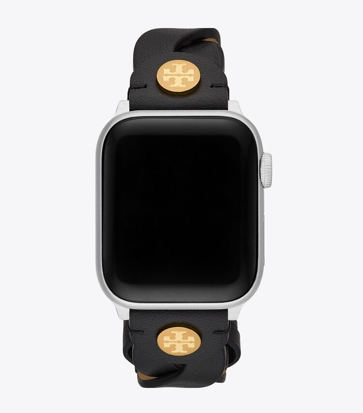 Tory Burch diseñador relojes inteligentes Correa Miller trenzada para Apple Watch® en BLACK vista superior