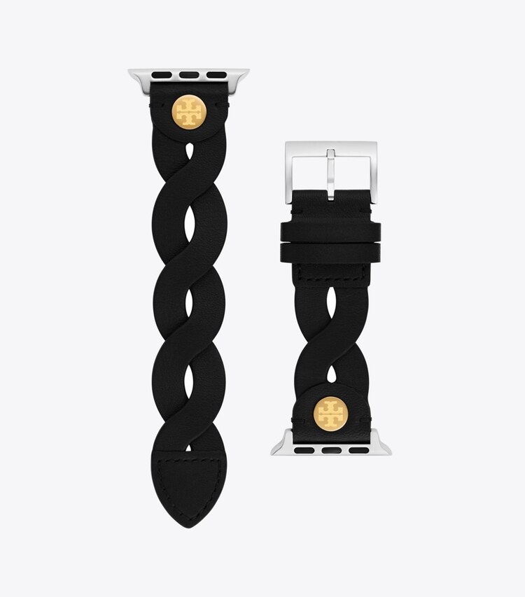 Tory Burch diseñador relojes inteligentes Correa Miller trenzada para Apple Watch® en BLACK lateral