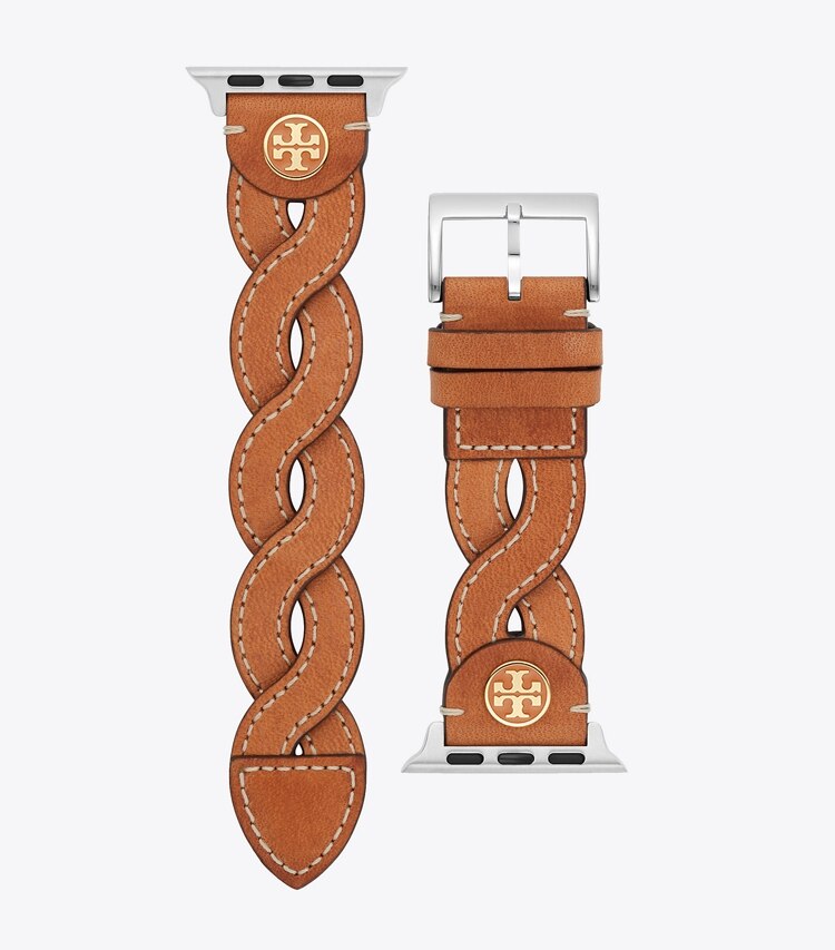 Tory Burch diseñador relojes inteligentes Correa Miller trenzada para Apple Watch® en CAMELLO lateral