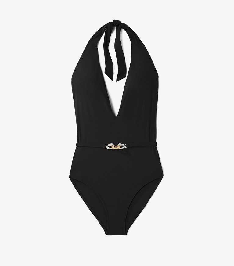 Tory Burch designer costumi interi Costume Jessa con scollo a V in Black front