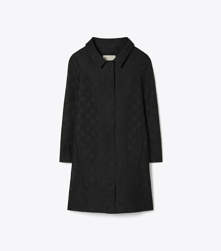 Tory Burch designer コート コットン＆リネン デイジーコート in Black front