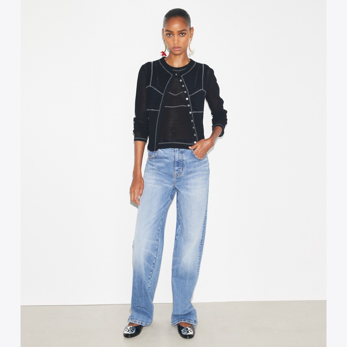 cotton-and-nylon-mesh-cardigan