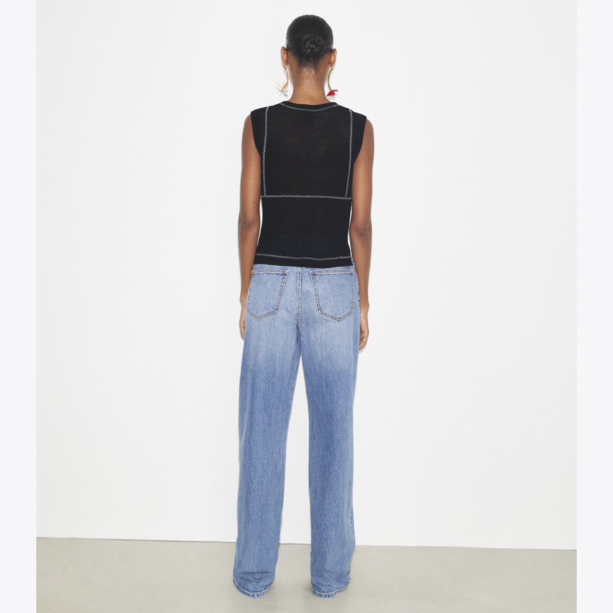 メッシュトップ★Tory Burch★PRINTED MESH TOP Printed Mesh Top, Black Warped Lace | Tory Burch KW