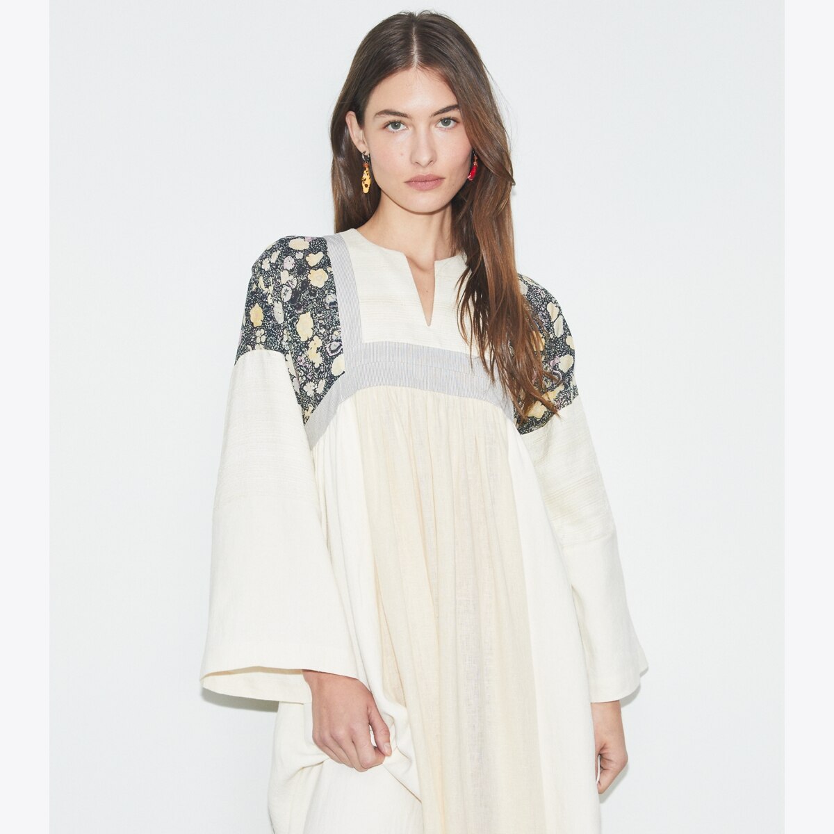WIRROW / Cupro Cotton Caftan Shirt (Mocha) | twelve