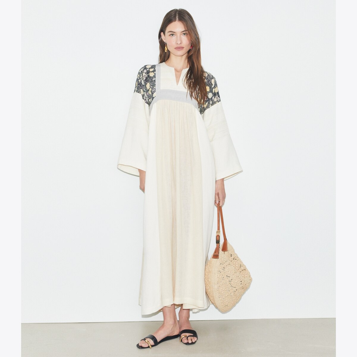 【送料&関税込】Tory Burch Long Caftan cotton-caftan-on-model-front.