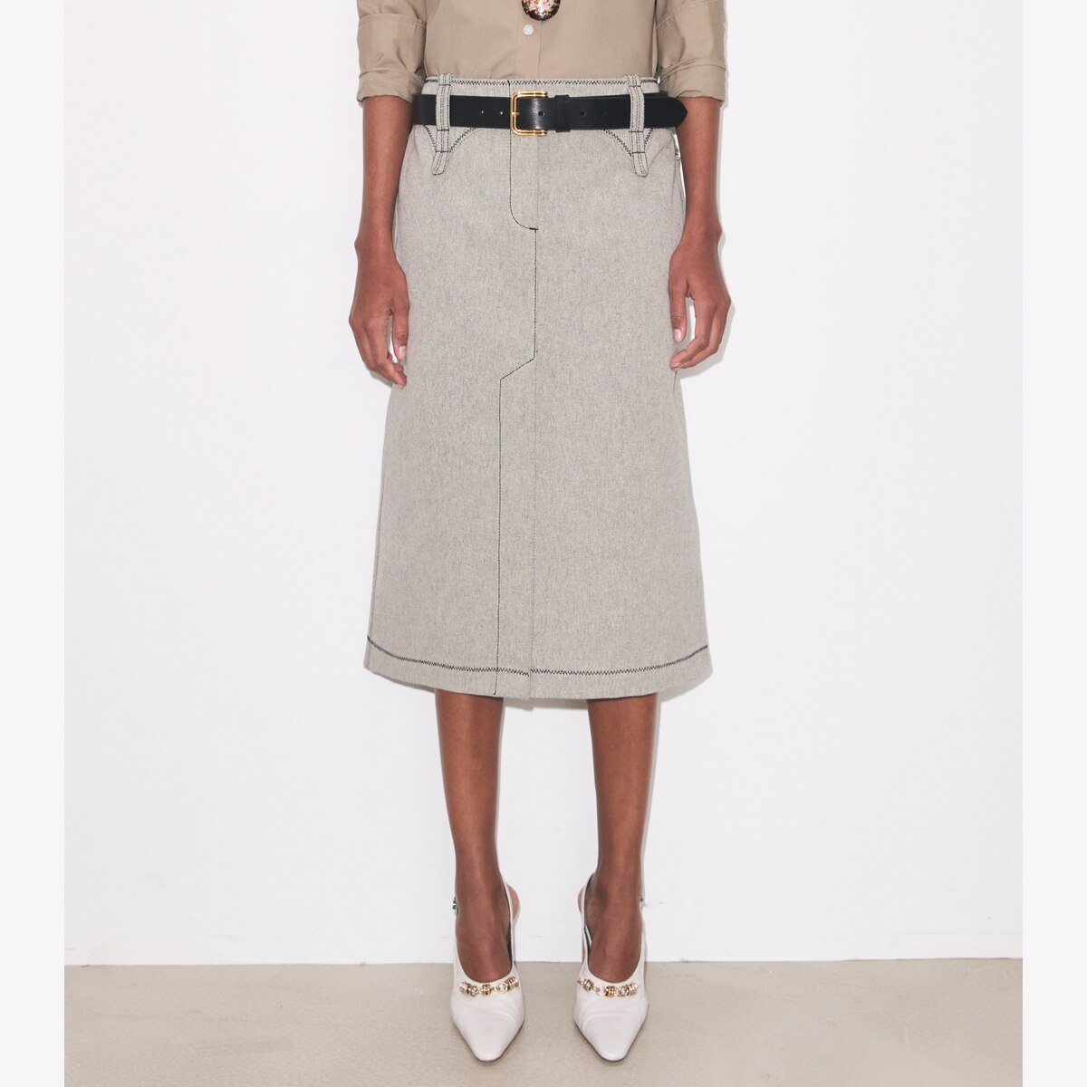 COTTON CANVAS SKIRT - thumbnail 2