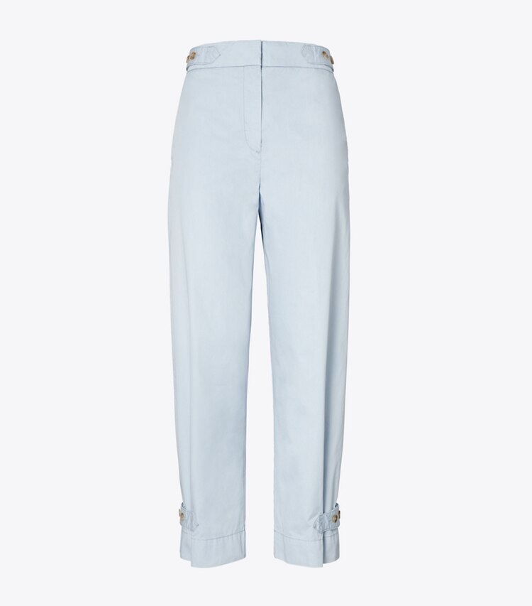 Tory Burch designer bottoms Cotton Cargo Pant in Blue Mist front