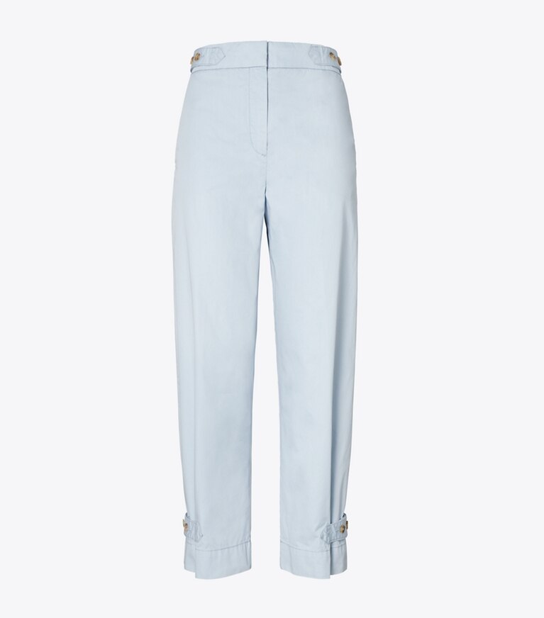 Tory Burch designer bottoms Cotton Cargo Pant in Blue Mist front