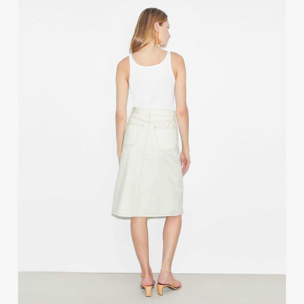 Cotton Denim Skirt: Women's Designer Bottoms | Tory Burch