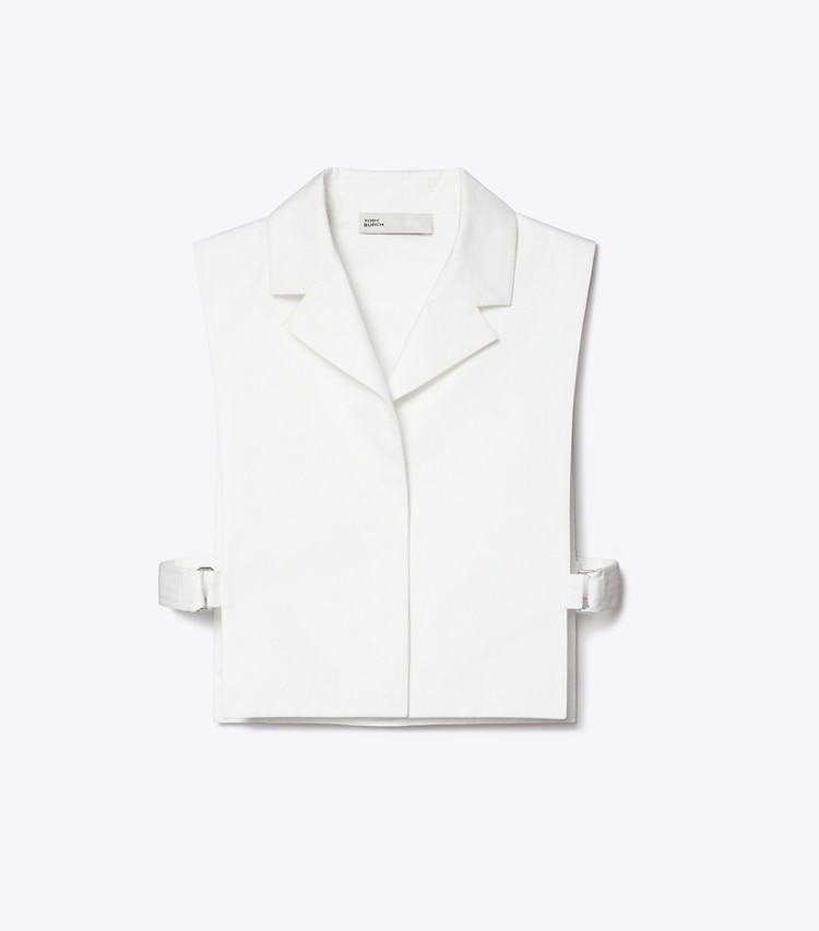 Tory Burch designer tops Cotton Dickie Top in White front