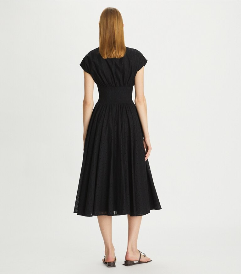 Tory Burch designer dresses Cotton Eyelet Dress in Black front