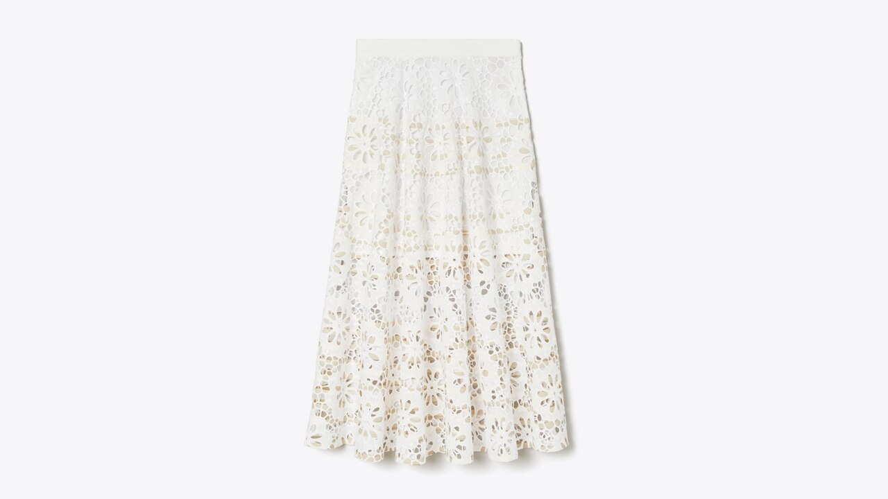 Cotton Eyelet Skirt