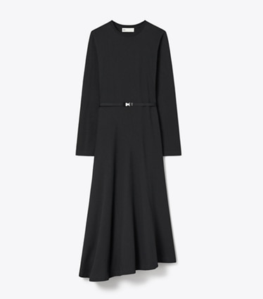 Tory Burch designer dresses Cotton Flared Dress in Black front