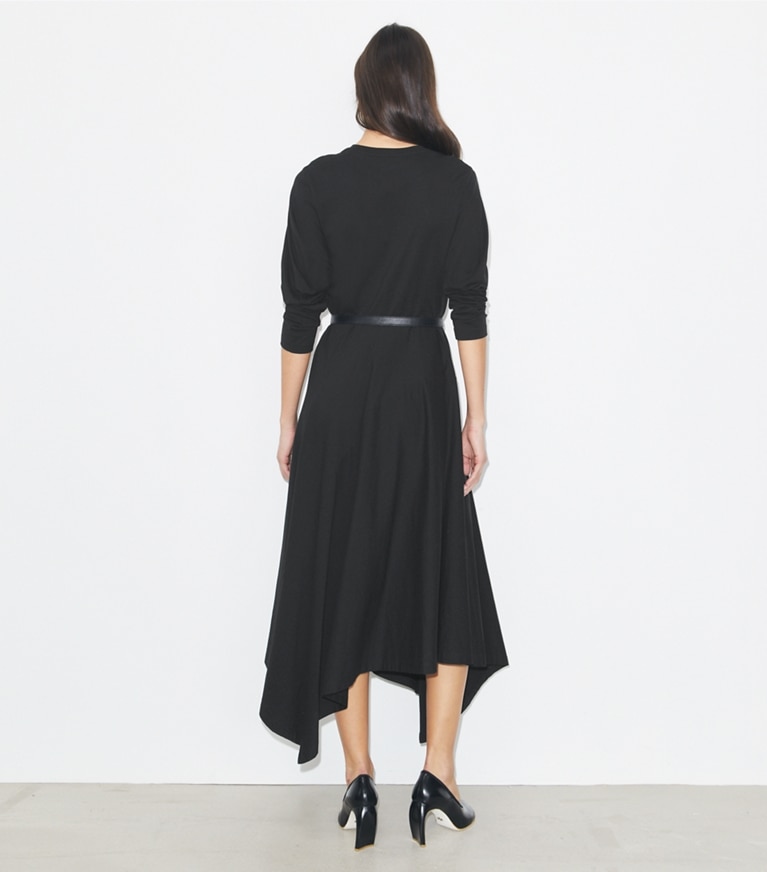 Tory Burch designer dresses Cotton Flared Dress in Black front