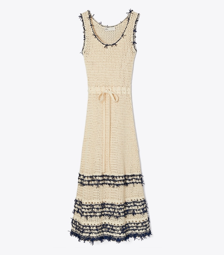 Tory Burch designer dresses Cotton Knit Dress in French Cream front