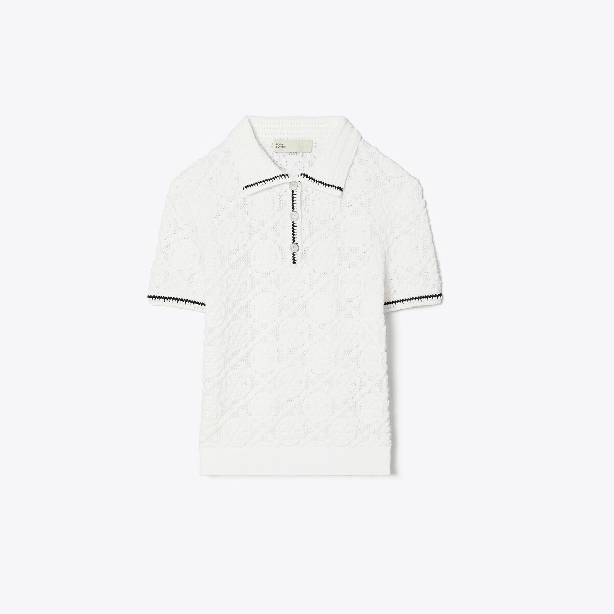 TORY BURCH ポロロゴセーター Cotton Logo Lace Polo Top: Women's Designer Sweaters | Tory Burch