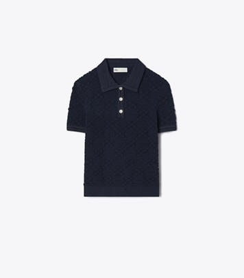 blu bre 襟付きクルーネックTシャツ クルーネックTシャツ(7分袖)(綿100%・洗濯機OK) - ファッション