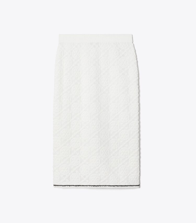 Tory Burch designer ボトムス ロゴ レーススカート in White front