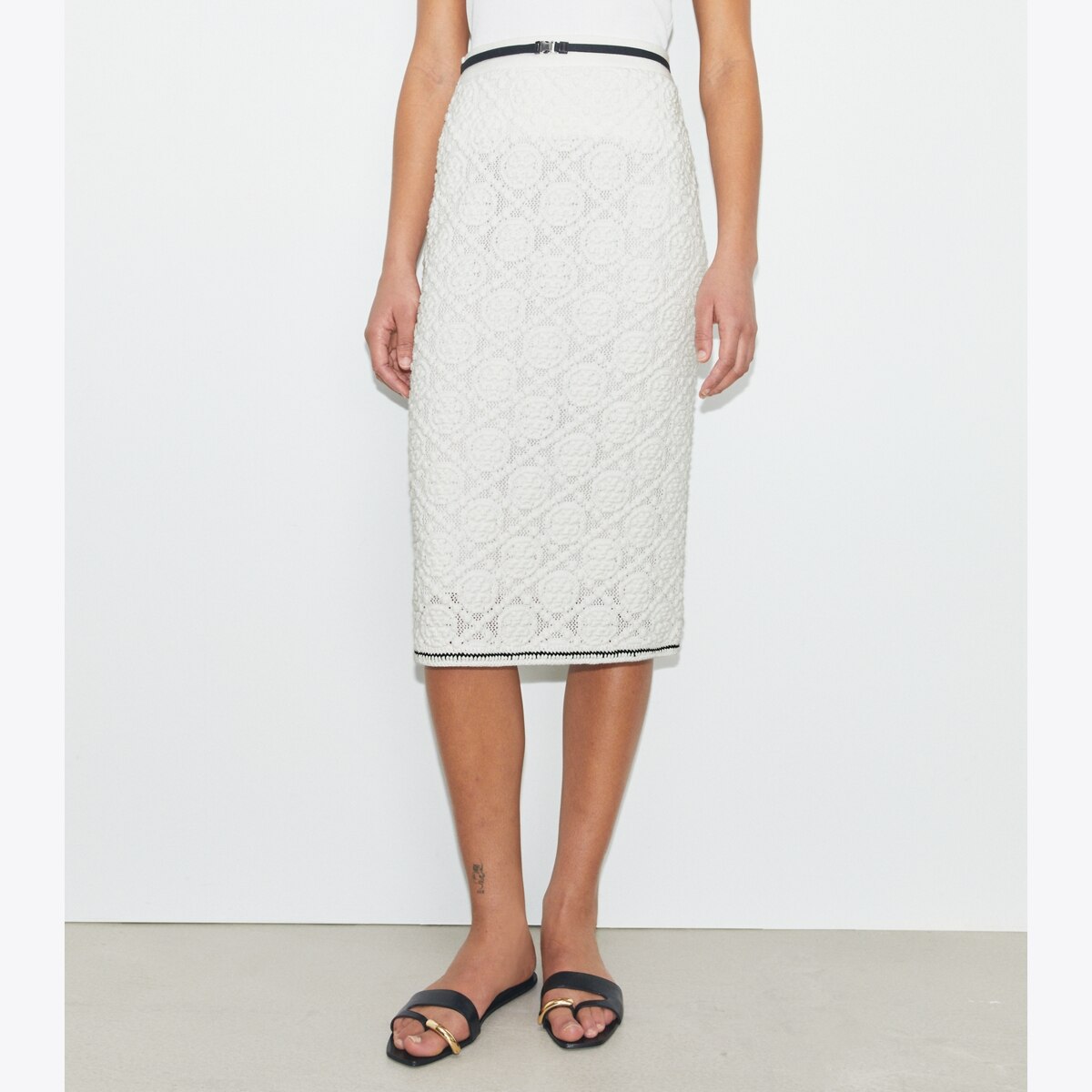 Cotton Logo Lace Skirt: Women's Designer Bottoms | Tory Burch
