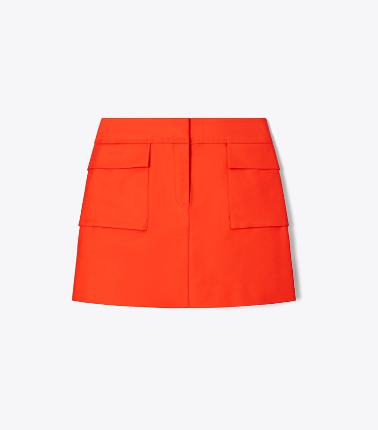 Tory Burch designer bottoms Cotton Mini Skirt in Blazing Red front