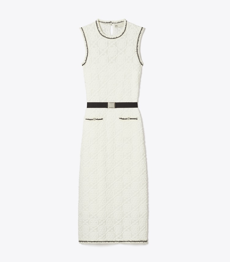 Tory Burch designer dresses Cotton Pointelle Knitted Tank Dress in White front