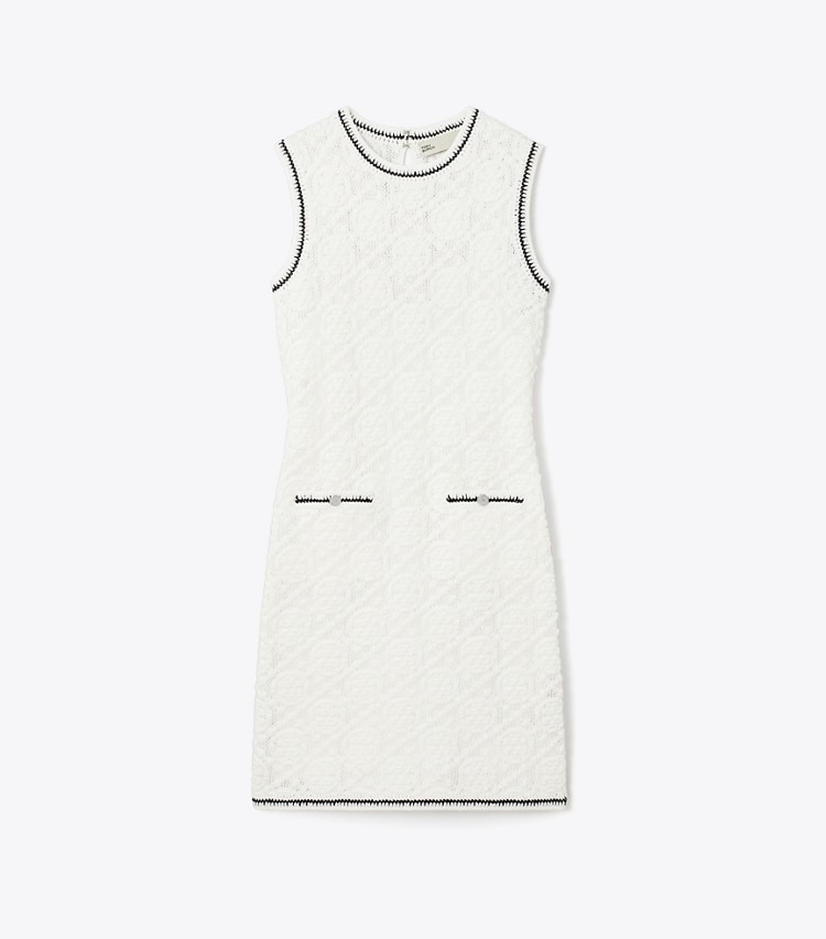 Tory Burch designer dresses Cotton Pointelle Knitted Tank Dress in White front