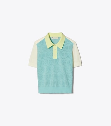 Tech Knit Long-Sleeve Mini Polo Dress: Women's Designer