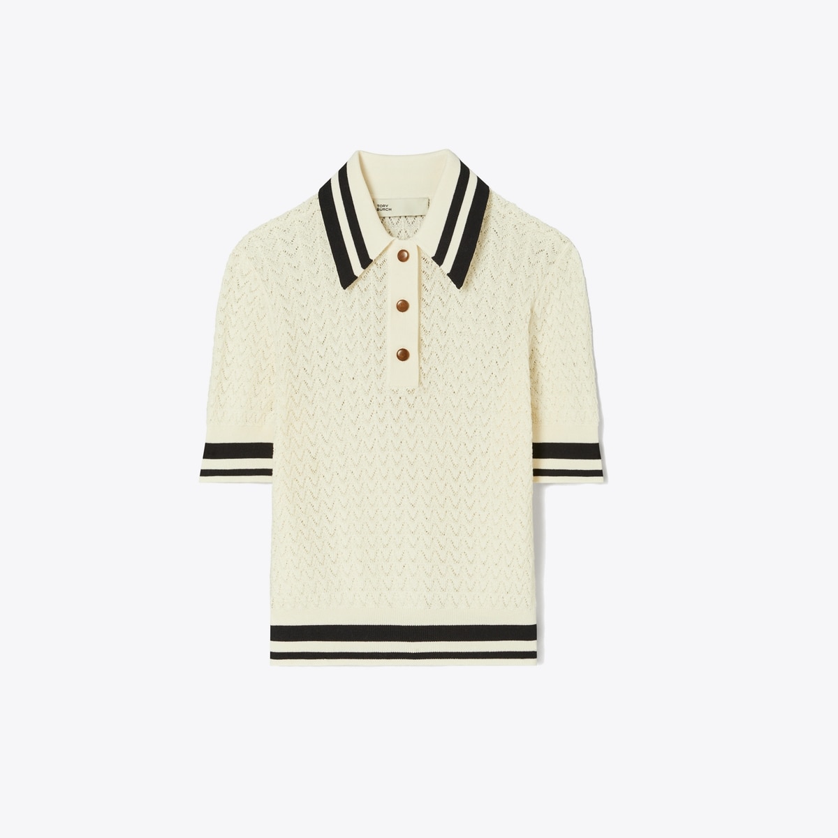 Cotton Pointelle Polo: Women's Designer Sweaters | Tory Sport