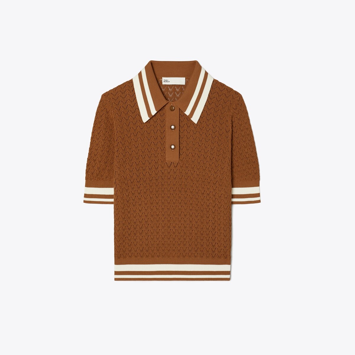 ポロシャツ！送料&関税込み★Tory Burch★COTTON POINTELLE POLO Cotton Pointelle Polo: Women's Designer Sweaters | Tory Sport