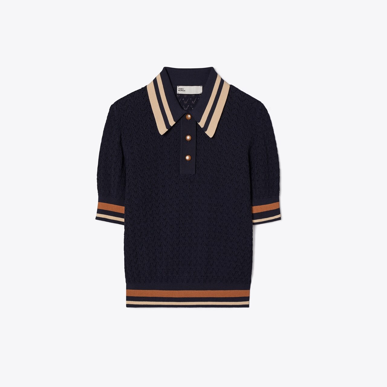 Tory Burch Blue Cotton Knit Polo T-Shirt M Tory Burch