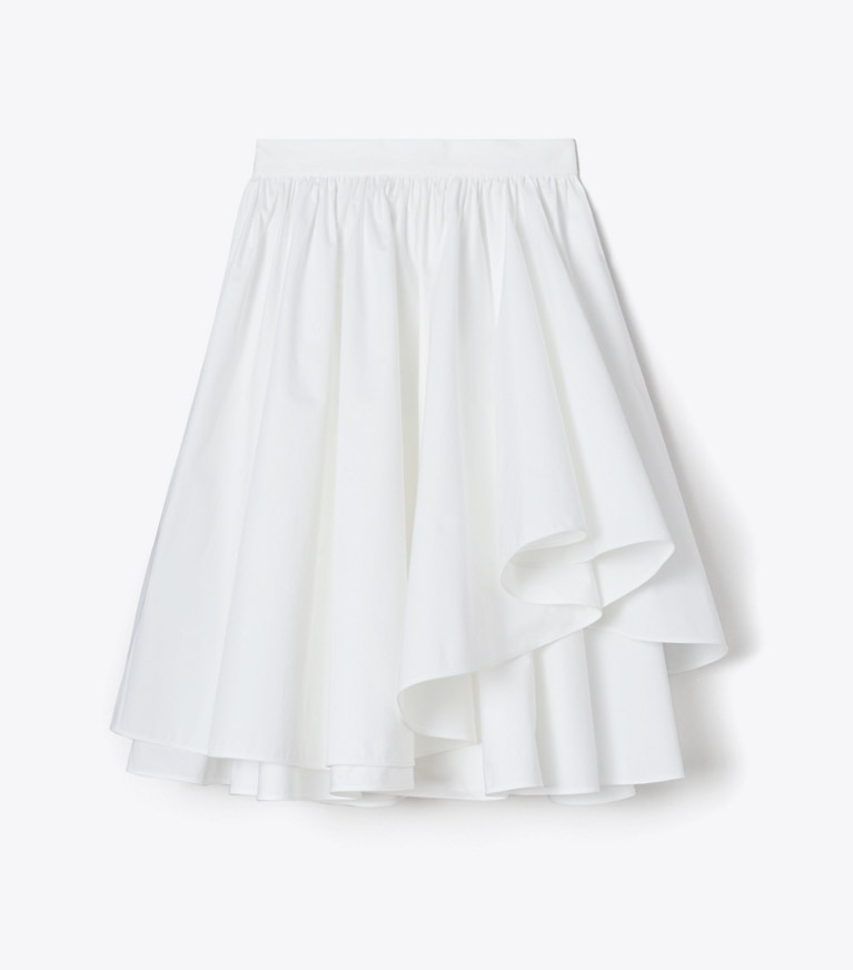 Tory Burch designer bottoms Cotton Poplin Ballet Skirt in White front