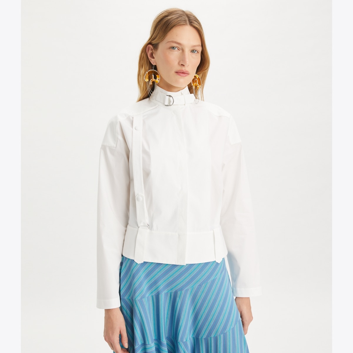 2024-25 秋冬新作  ハイブランドの cotton-poplin-bomber-shirt-on- トップス