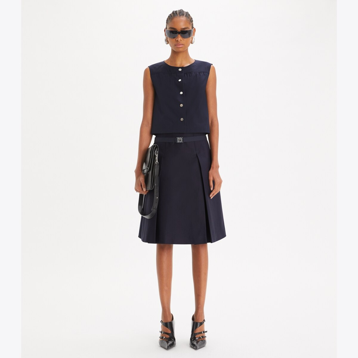 COTTON POPLIN BUTTON TOP - thumbnail 3