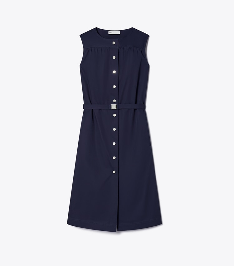 Tory Burch designer dresses Cotton Poplin Dress in Medium Navy front